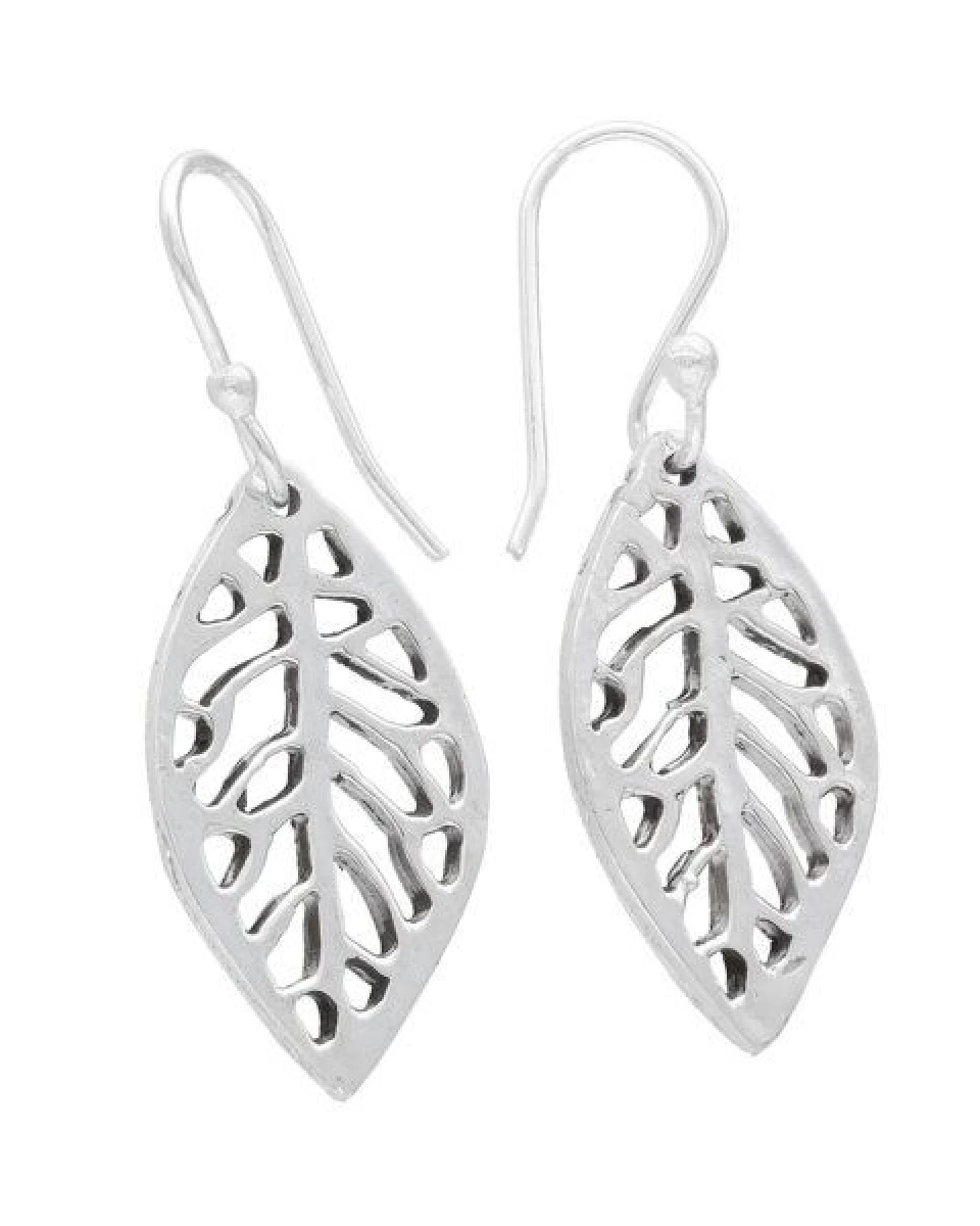 pakilia Silber Ohrringe Blätter fair-trade und handmade – Ansicht 3