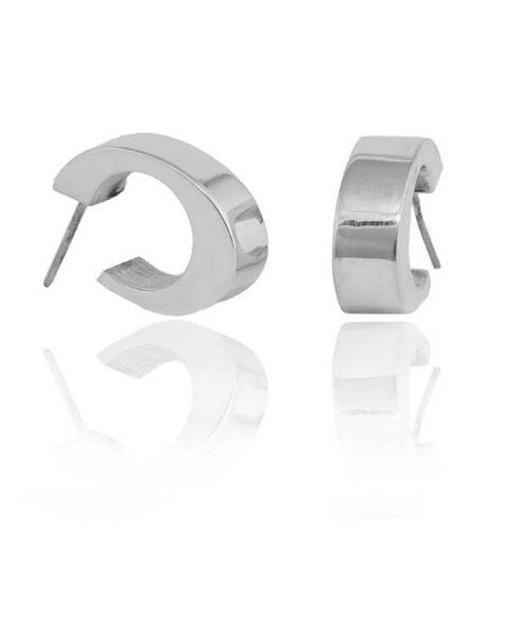 pakilia Silber Ohrstecker Halbmond oval Fair-Trade und handmade