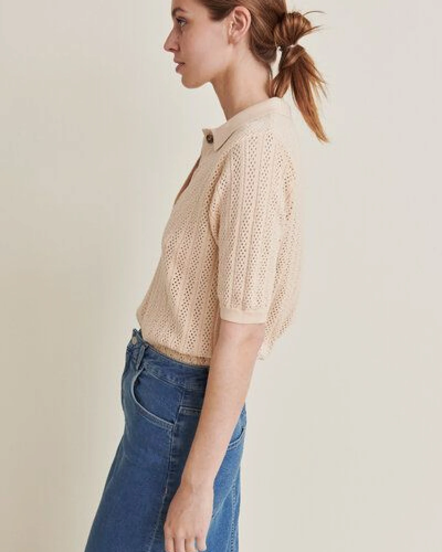 Basic Apparel Tricia Kurzarmpulli aus Bio-Baumwolle – Ansicht 3