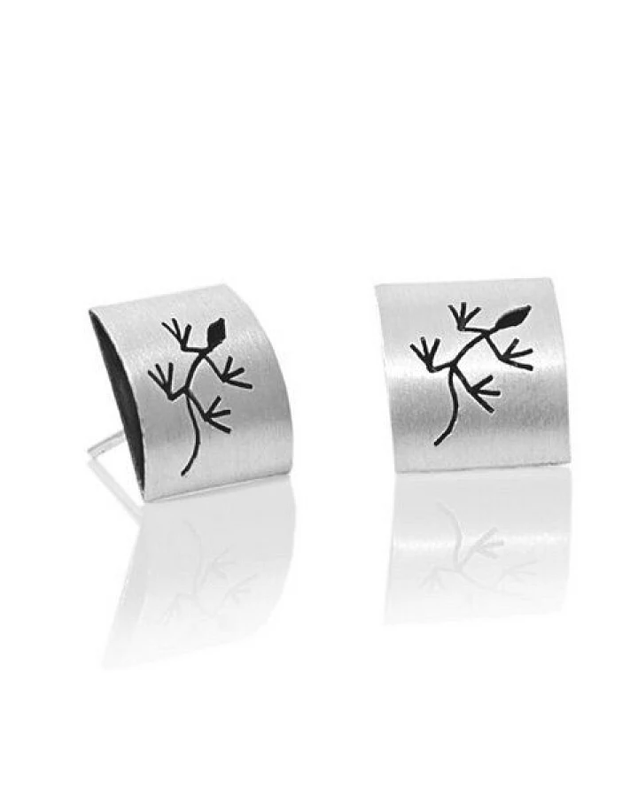 pakilia Silber Ohrringe Gecko Fair-Trade und handmade