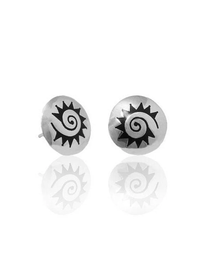 pakilia Silber Ohrringe Azteken Sonne Fair-Trade und handmade