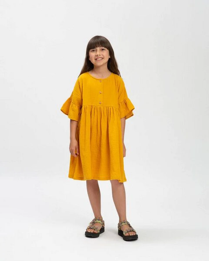 Matona Rüschenkleid aus Musselin für Kinder / Volant Dress