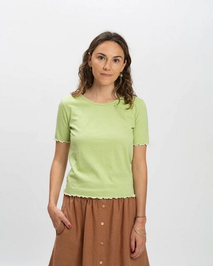 Matona Jersey T-Shirt mit Kräuselsaum für Frauen / Curly T-Shirt
