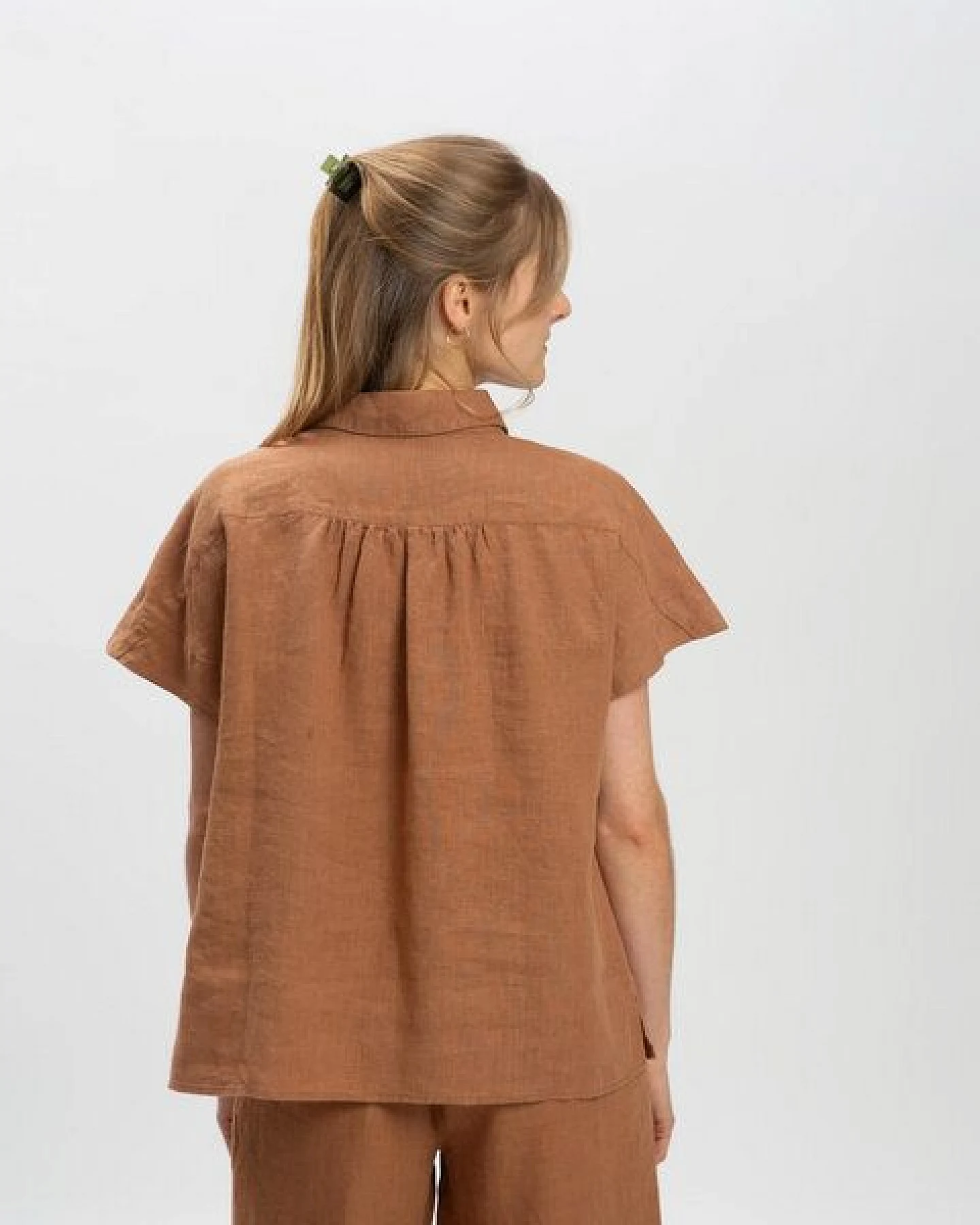 Matona Kurzarmbluse aus Leinen für Frauen / Linen Blouse – Ansicht 2
