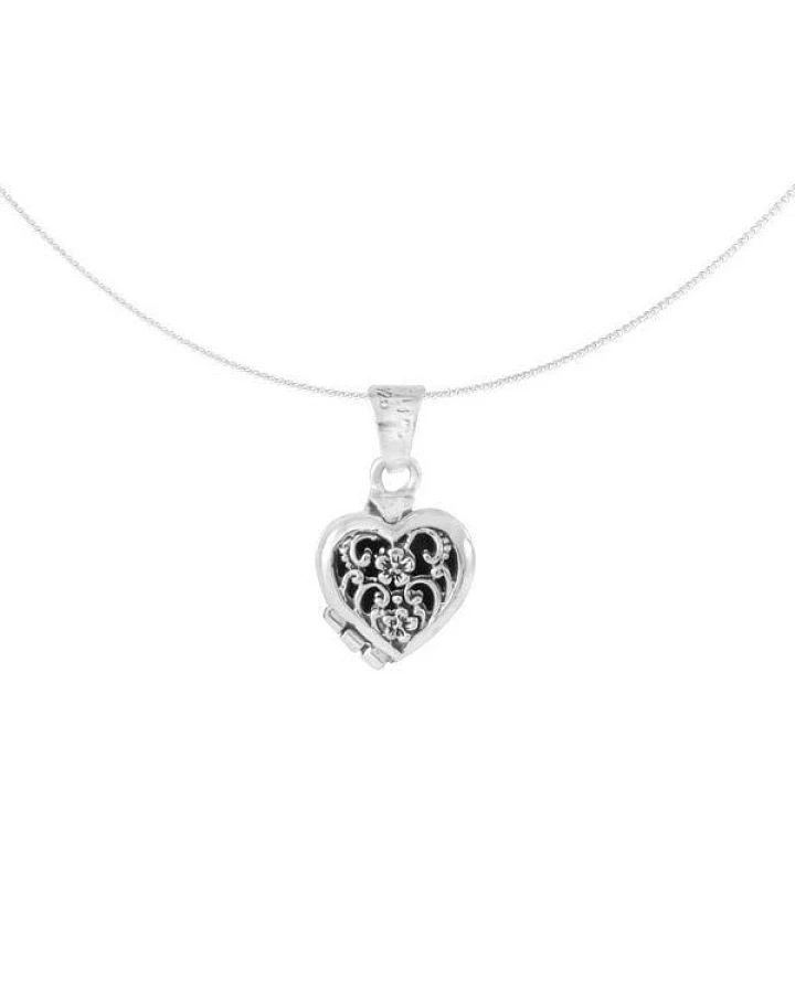 pakilia Silber Kette Herz Medaillon Fair-Trade und handmade