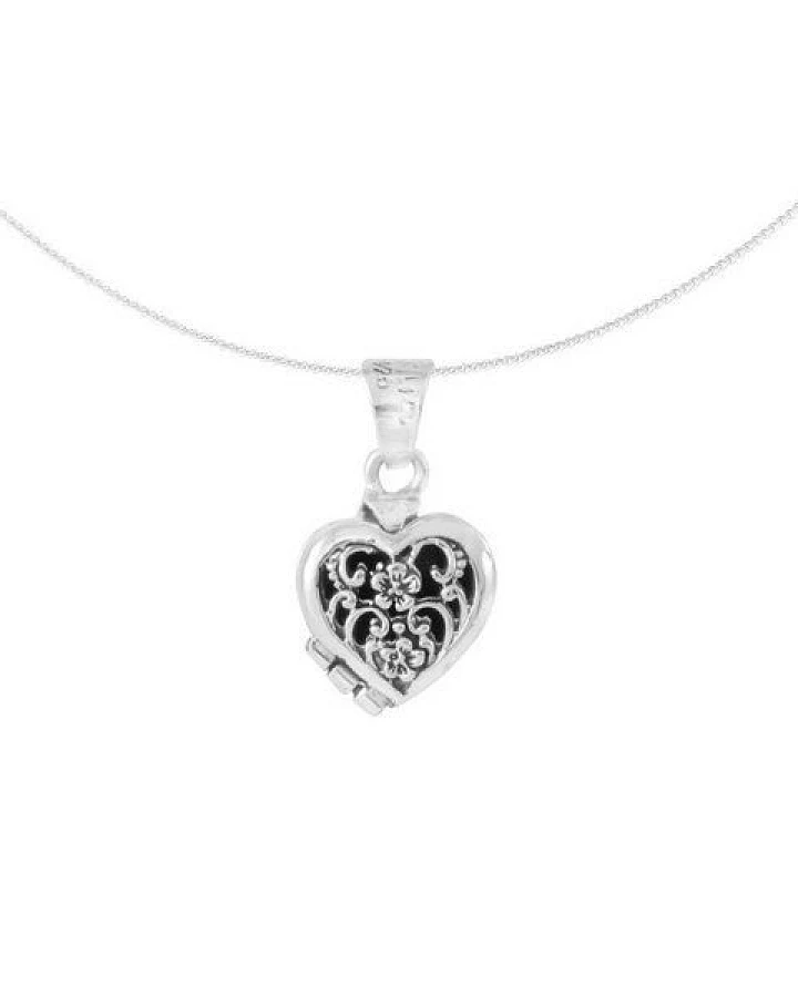 pakilia Silber Kette Herz Medaillon Fair-Trade und handmade