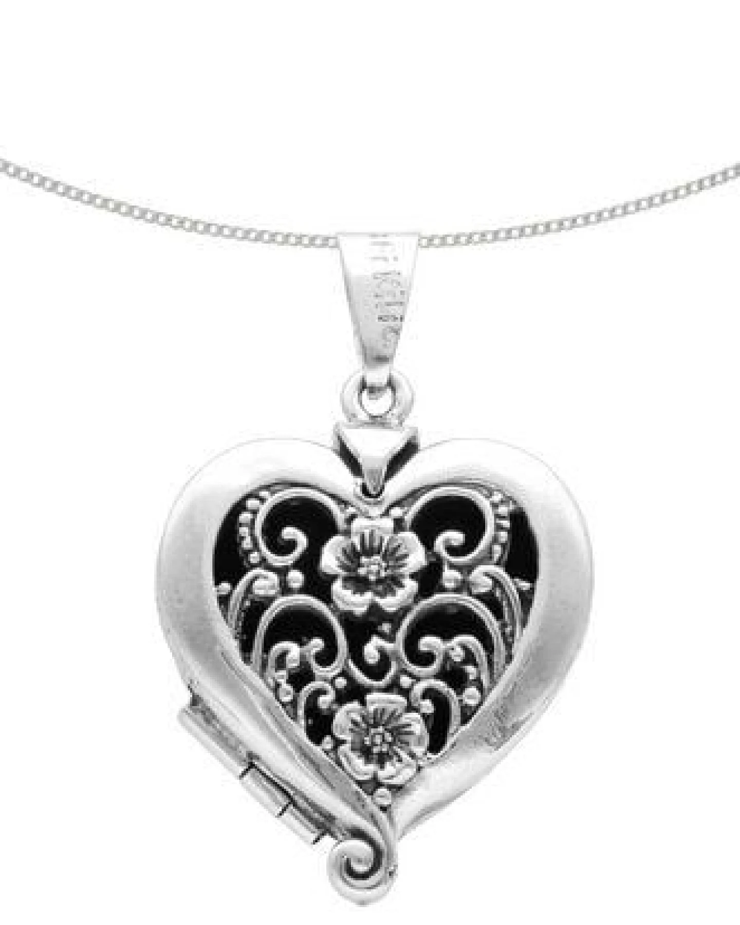 pakilia Silber Kette Herz Medaillon Fair-Trade und handmade – Ansicht 2