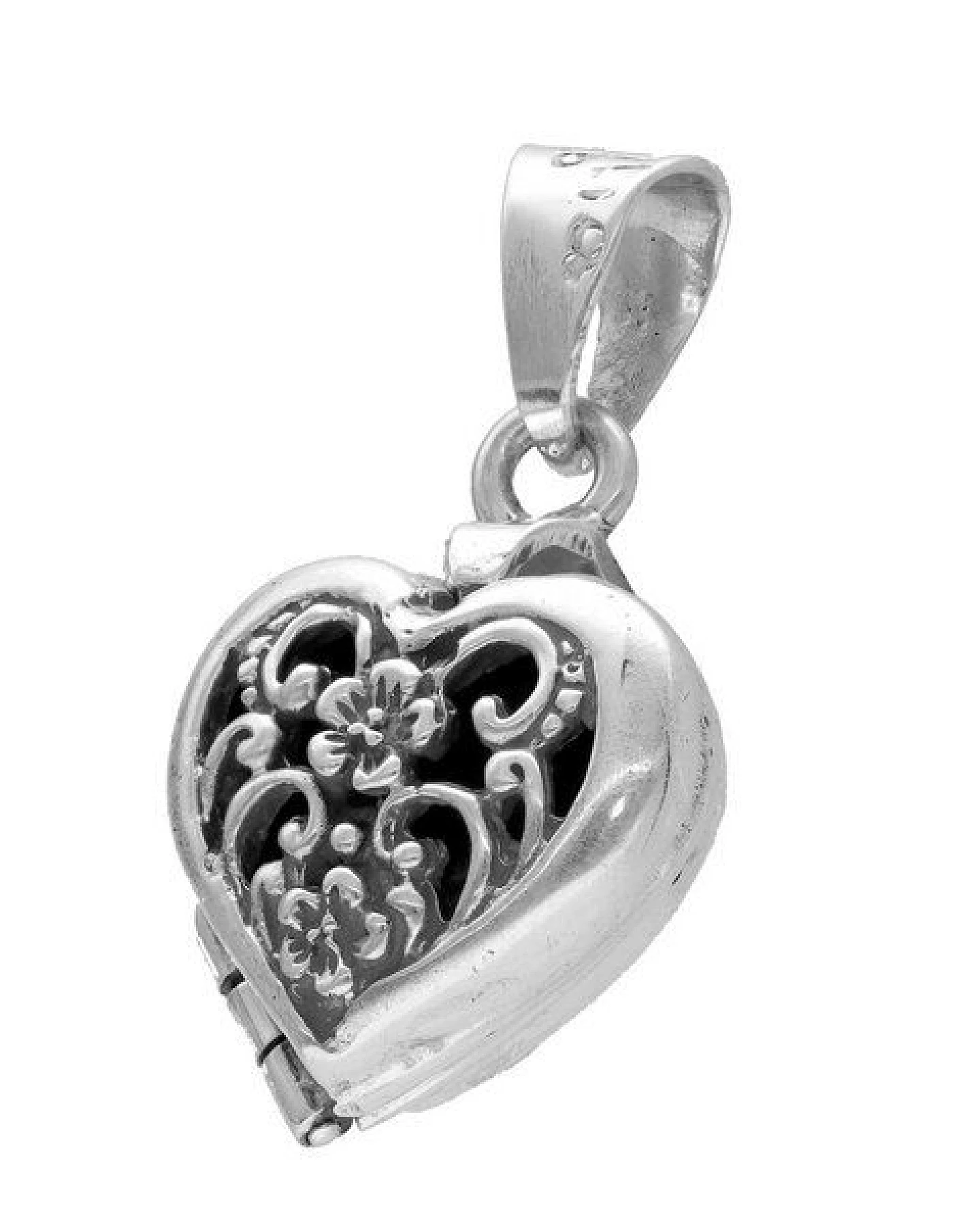 pakilia Silber Kette Herz Medaillon Fair-Trade und handmade – Ansicht 3