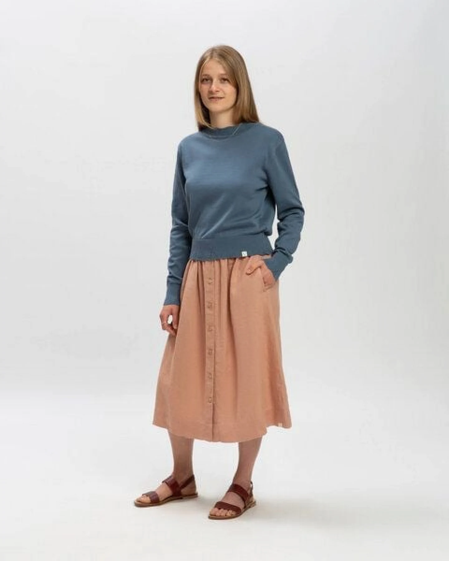 Matona Zeitloser Leinenrock für Frauen / Midi Skirt – Ansicht 3