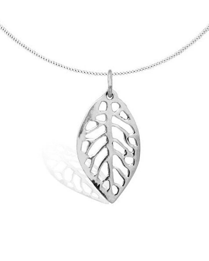pakilia Silber Kette Blatt fair-trade und handmade