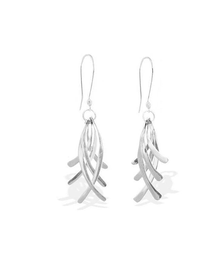 pakilia Silber Ohrringe Streifen kreuzend Fair-Trade und handmade
