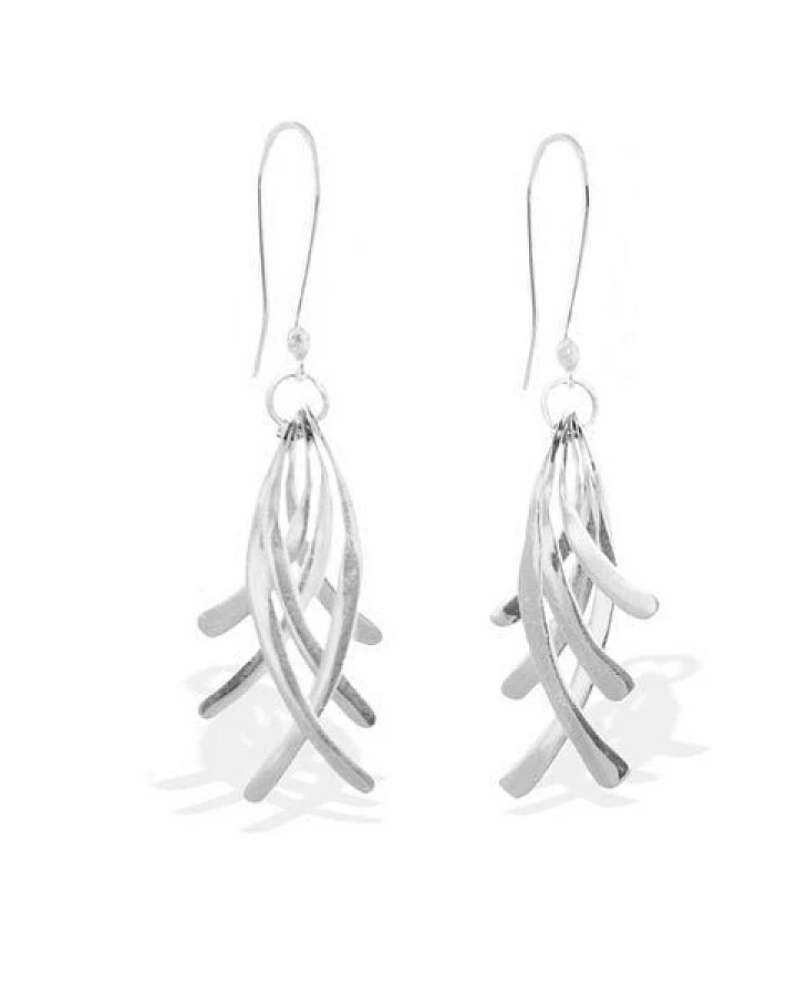 pakilia Silber Ohrringe Streifen kreuzend Fair-Trade und handmade