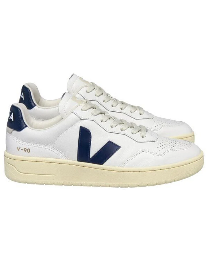 Veja Herren-Sneakers V-90 OT Leather Extra White Nautico