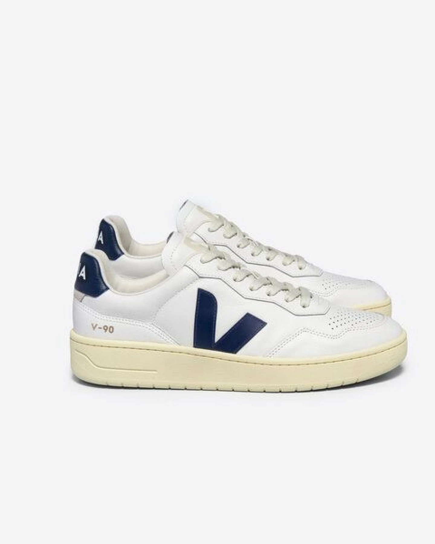 Veja Herren-Sneakers V-90 OT Leather Extra White Nautico – Ansicht 4