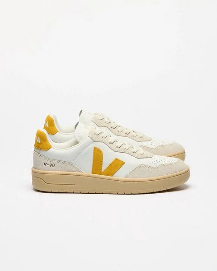Veja Damen-Sneakers V-90 OT Leather Extra White Toscane Natural