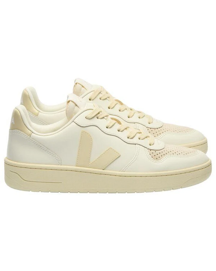 Veja Damen-Sneaker V-10 Prime Leather Pure Calcaire
