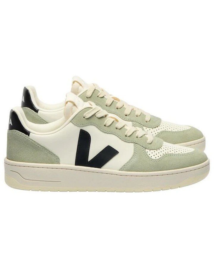 Veja Damen-Sneaker V-10 Prime Leather Pure Black Clay