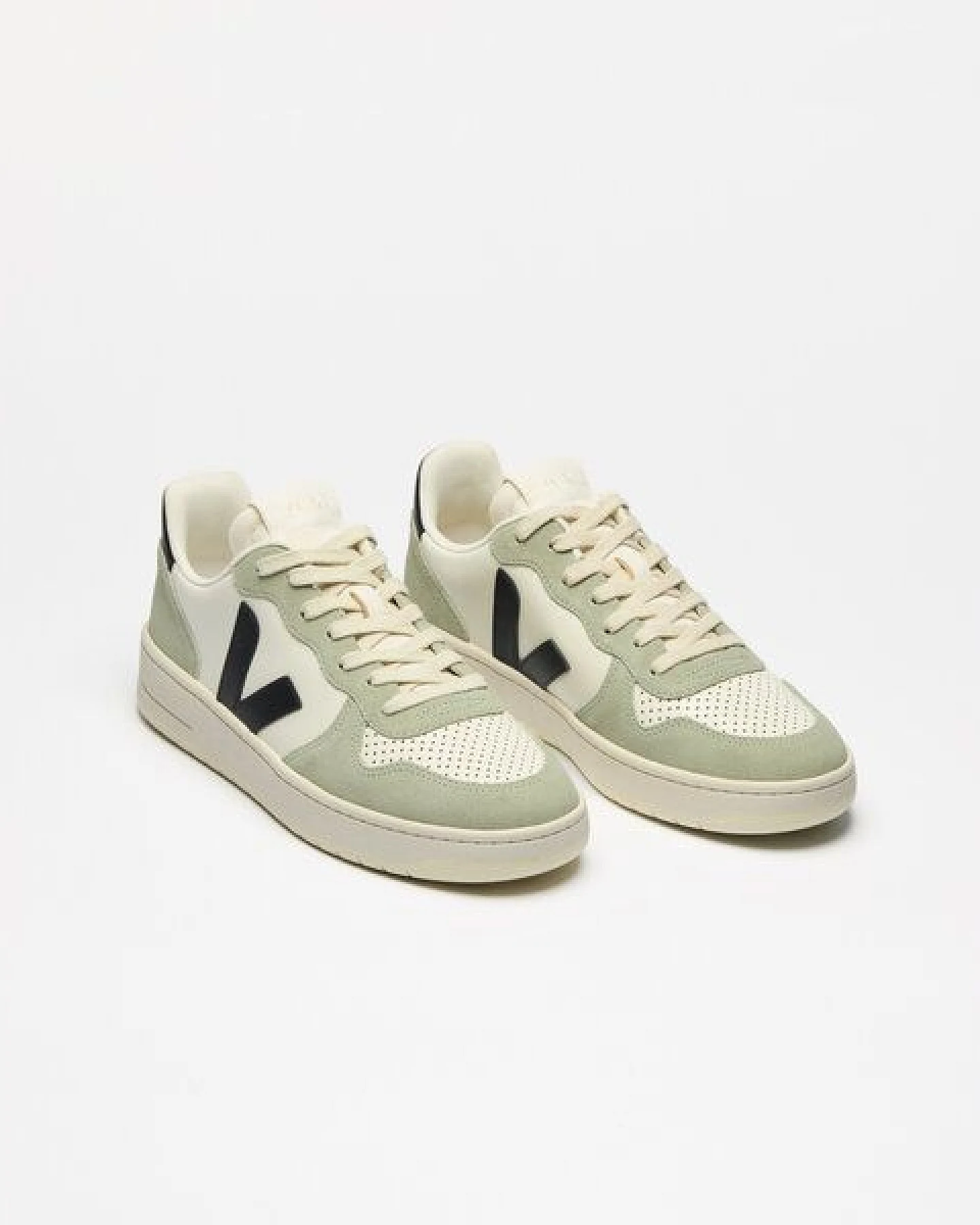 Veja Damen-Sneaker V-10 Prime Leather Pure Black Clay – Ansicht 2