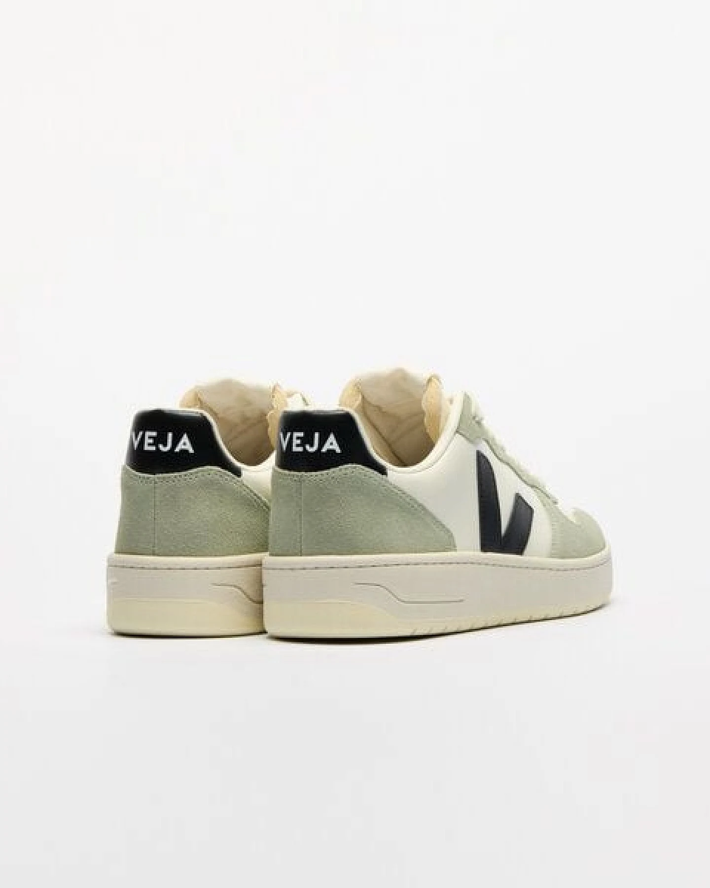 Veja Damen-Sneaker V-10 Prime Leather Pure Black Clay – Ansicht 3