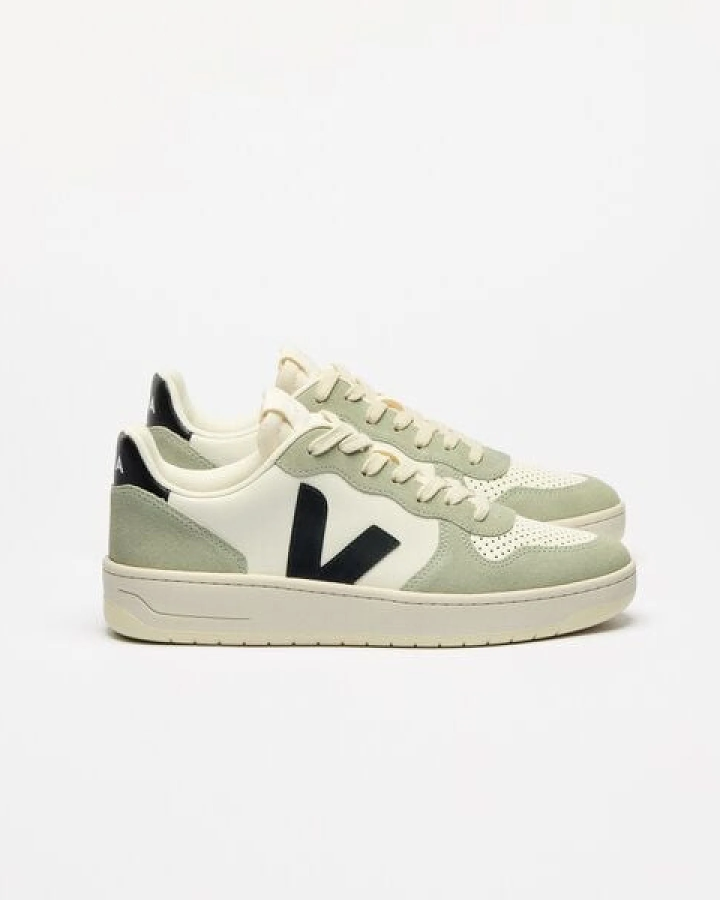 Veja Damen-Sneaker V-10 Prime Leather Pure Black Clay – Ansicht 4