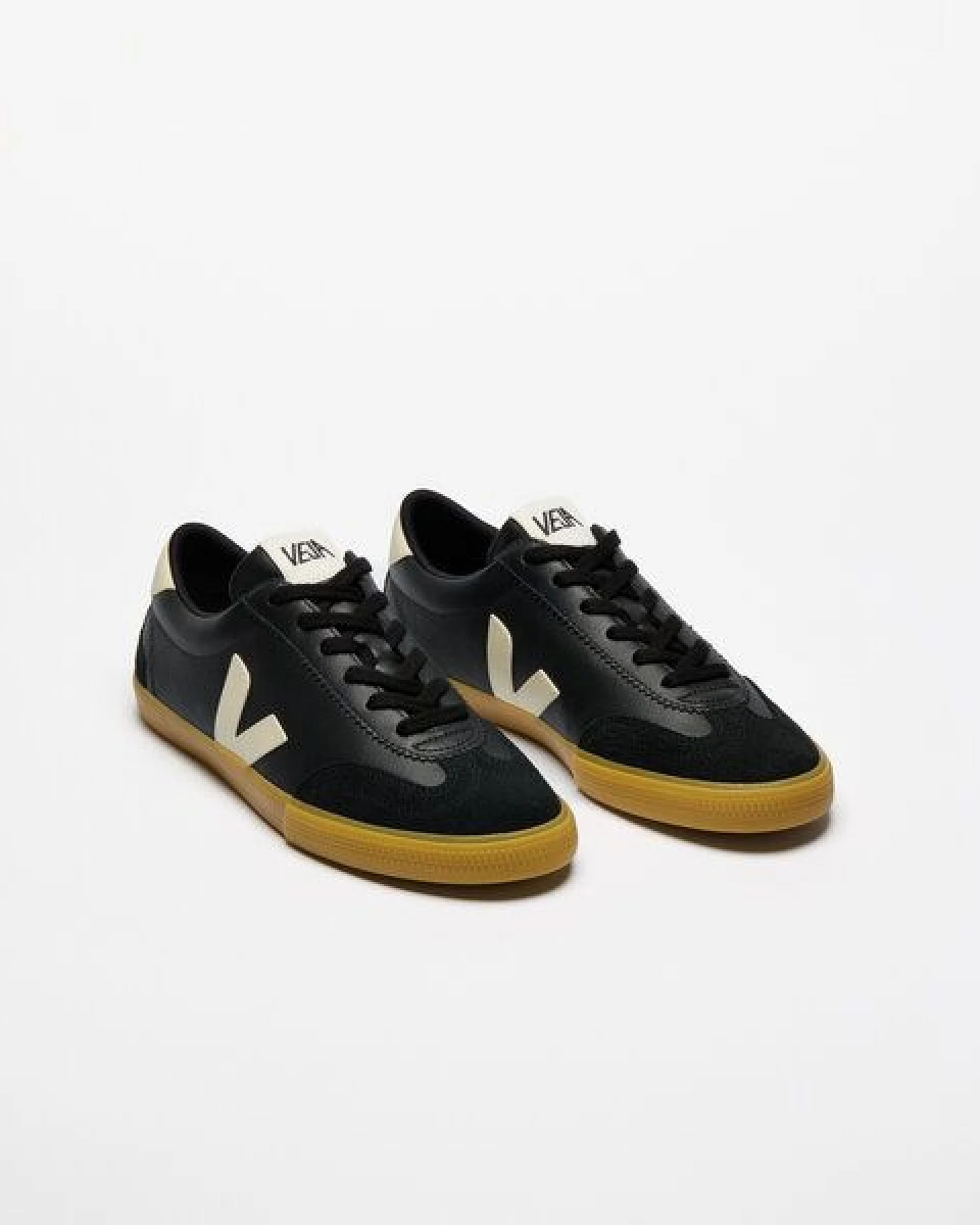 Veja Damen-Sneakers Volley OT Leather Black Pierre – Ansicht 2