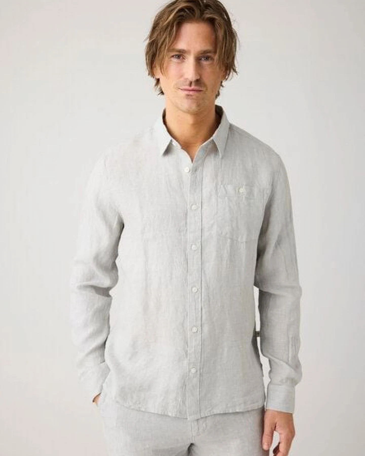 KnowledgeCotton Apparel Leinenhemd Costum Fit – Ansicht 3