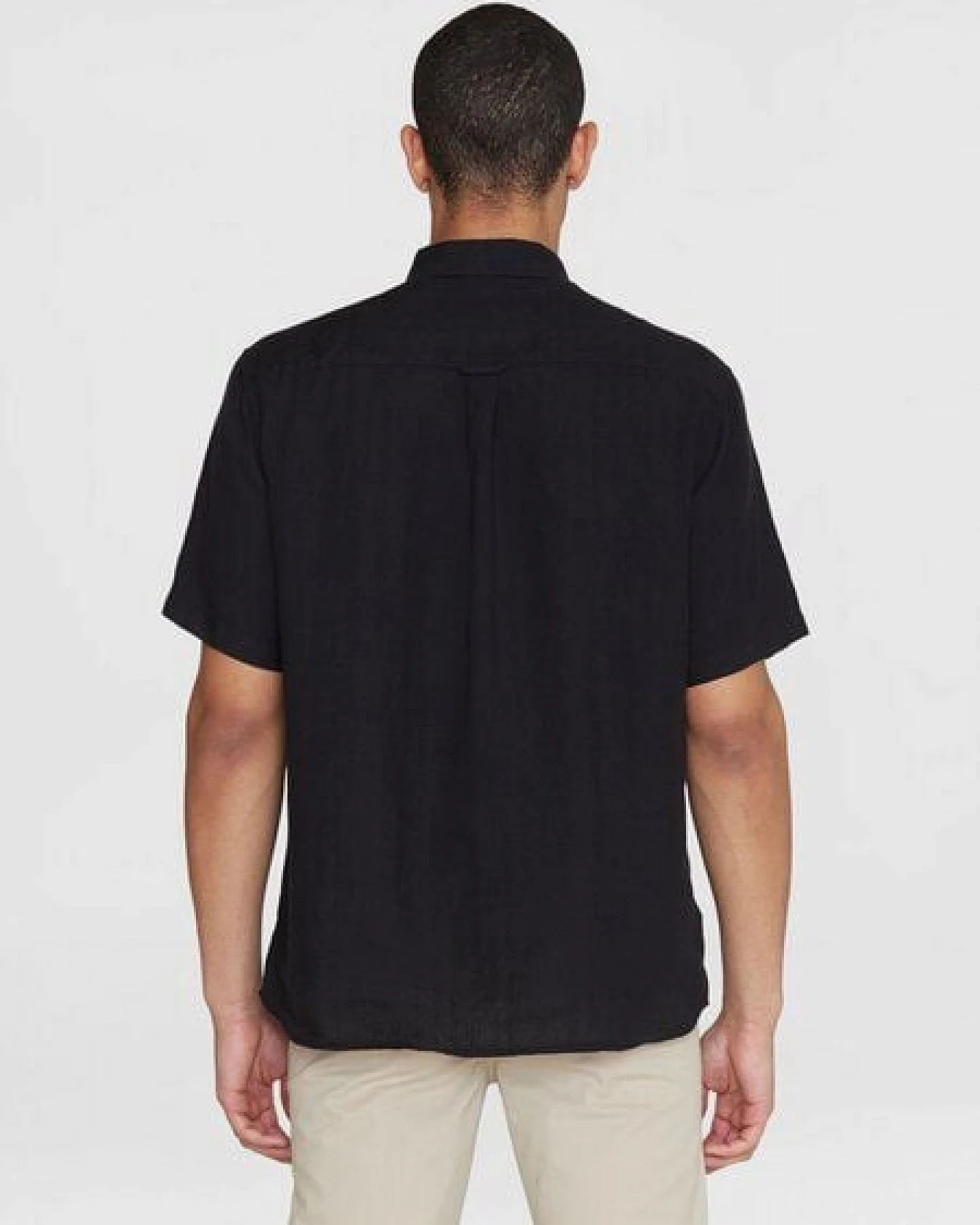 KnowledgeCotton Apparel Kurzarm-Hemd Custom Fit Leinen – Ansicht 4