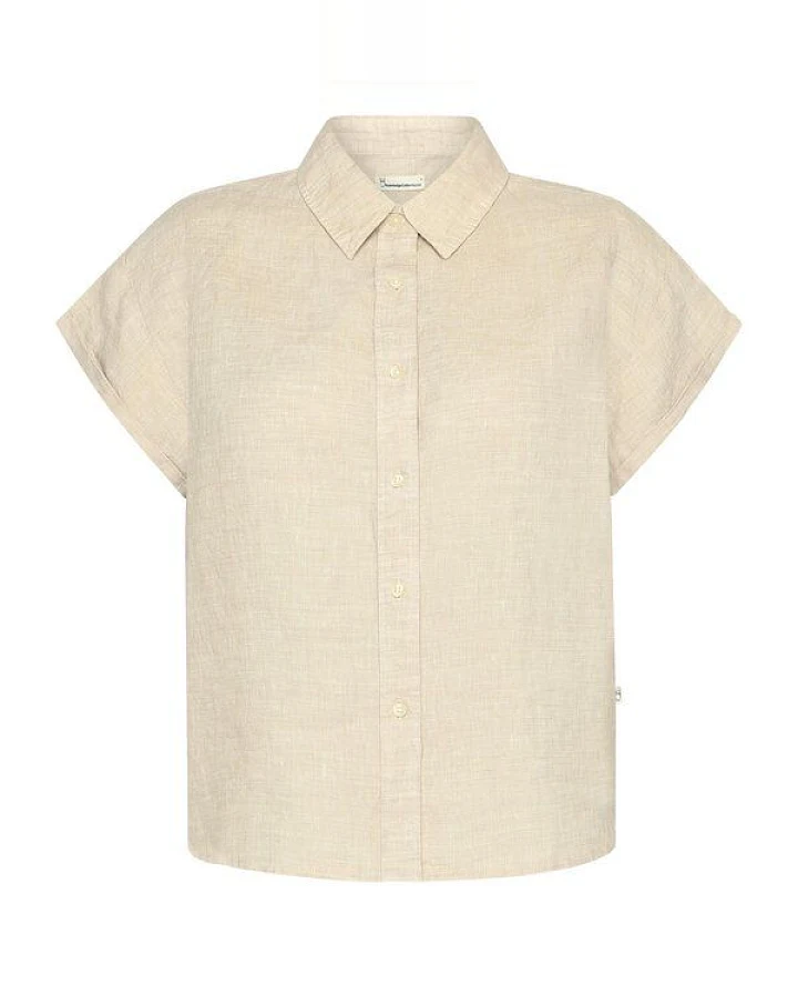 KnowledgeCotton Apparel Leinen-Bluse ASTER Yarndyed