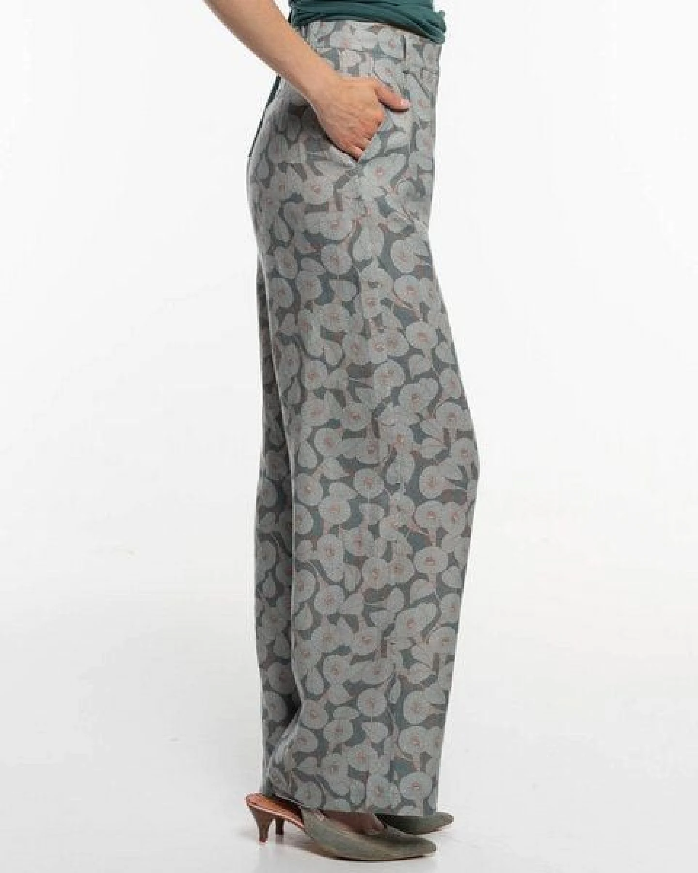 Alma & Lovis Stylische Print-Marlenehose aus reinem Leinen – Ansicht 4