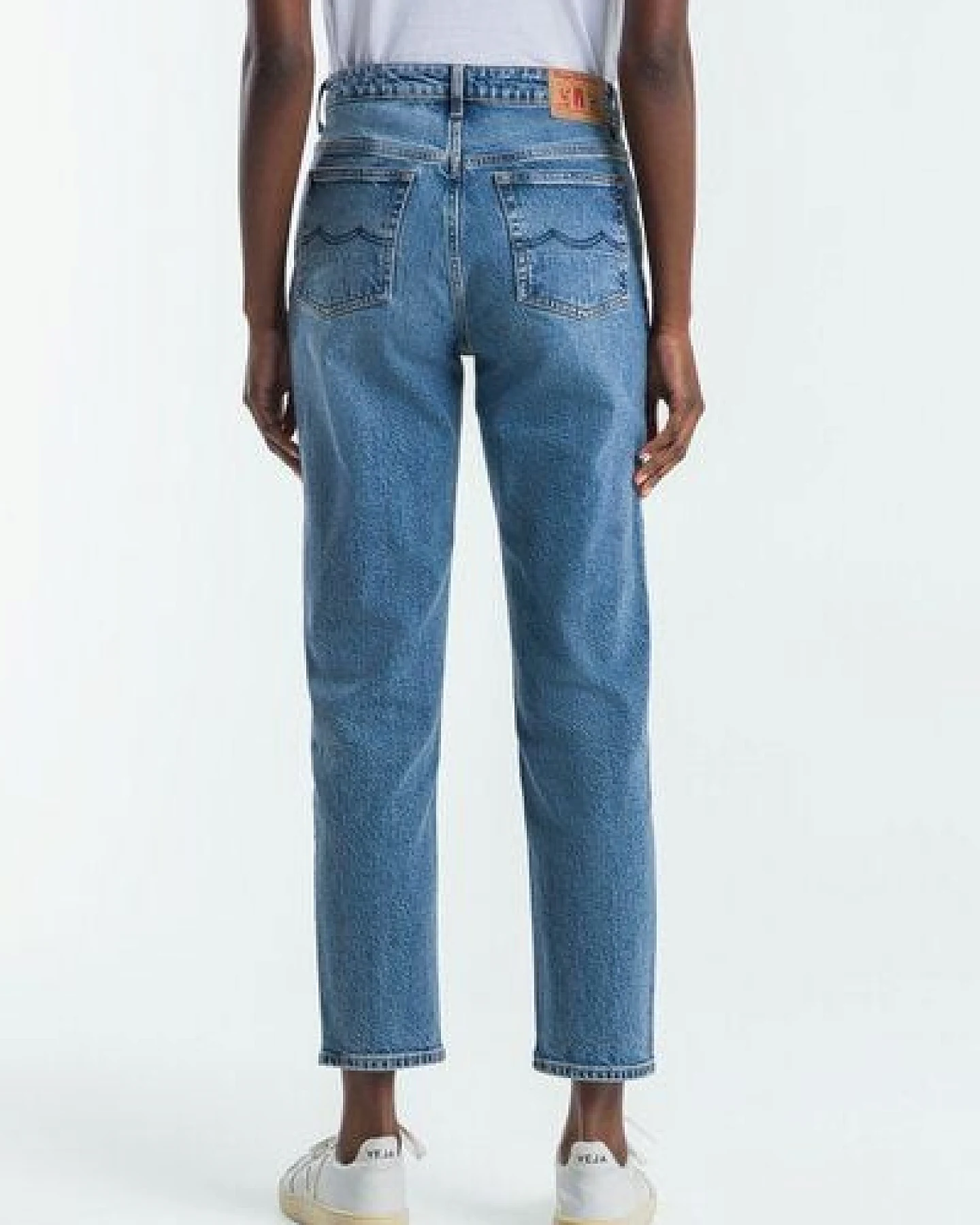 Kings Of Indigo Caroline Cropped Stretch Mid Rise Tapered Eco Xavier Blue Marble – Ansicht 4
