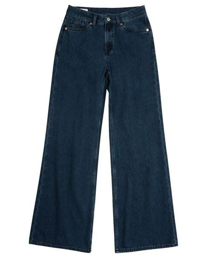 Kings Of Indigo Jane Mid rise Relaxed flare Alex Dark Worn