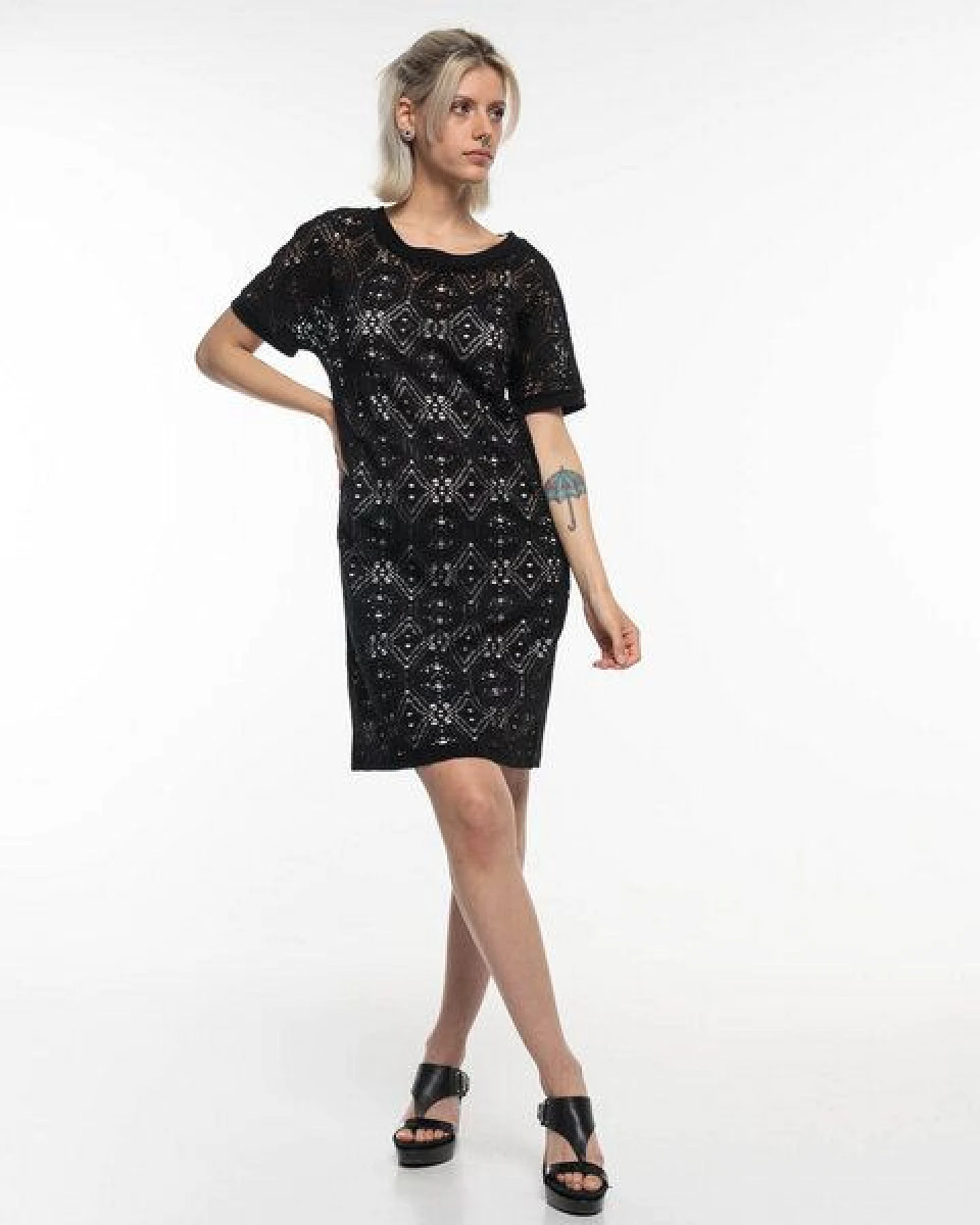 Alma & Lovis Stylisches Spitzenkleid aus Bio-Baumwolle mit Elasthan – Ansicht 2