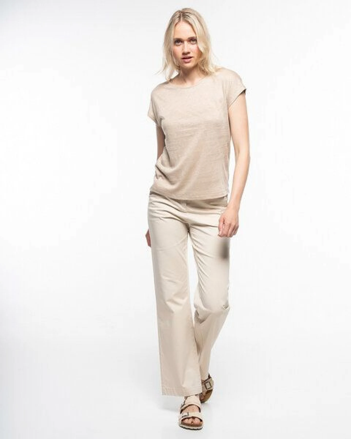 Alma & Lovis Elegantes Kurzarmshirt aus 100% Leinen-Jersey – Ansicht 2