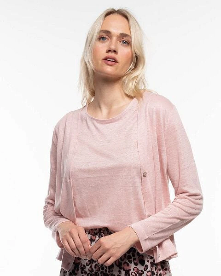 Alma & Lovis Eleganter Cardigan aus 100% Leinen-Jersey