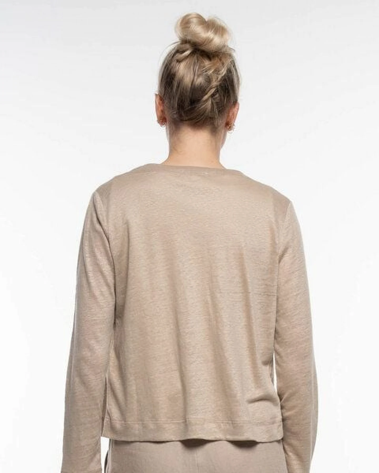 Alma & Lovis Eleganter Cardigan aus 100% Leinen-Jersey – Ansicht 3