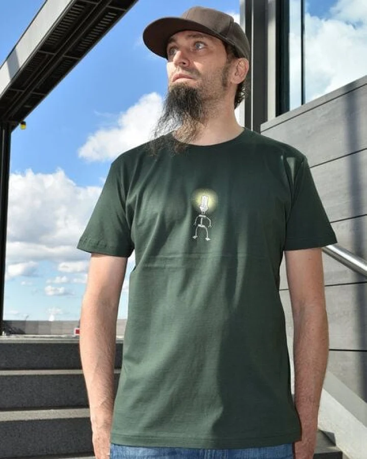 T-Shirtladen-Marktstrasse GmbH Sparbirne grün-grau Boy-T-Shirt