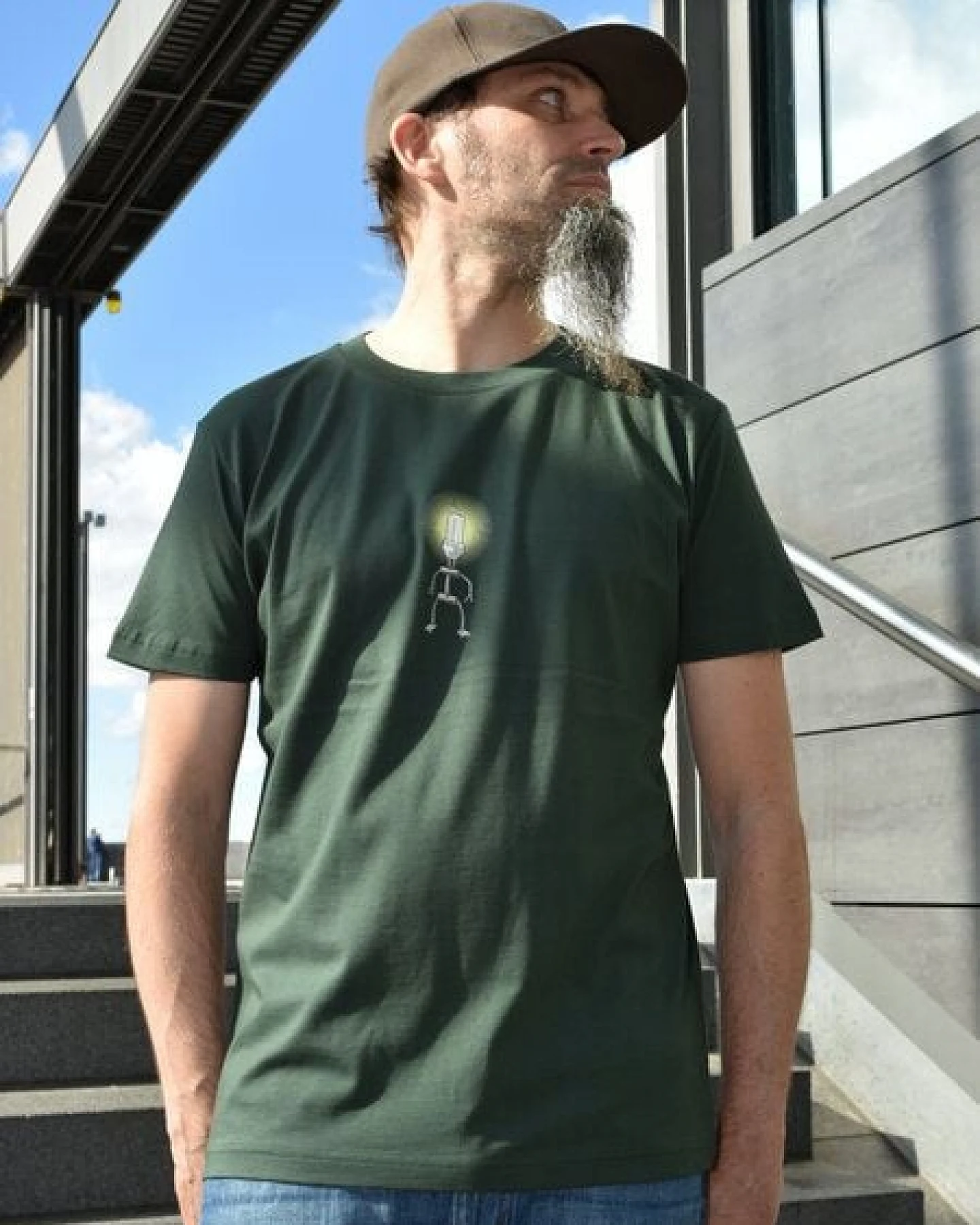T-Shirtladen-Marktstrasse GmbH Sparbirne grün-grau Boy-T-Shirt – Ansicht 2
