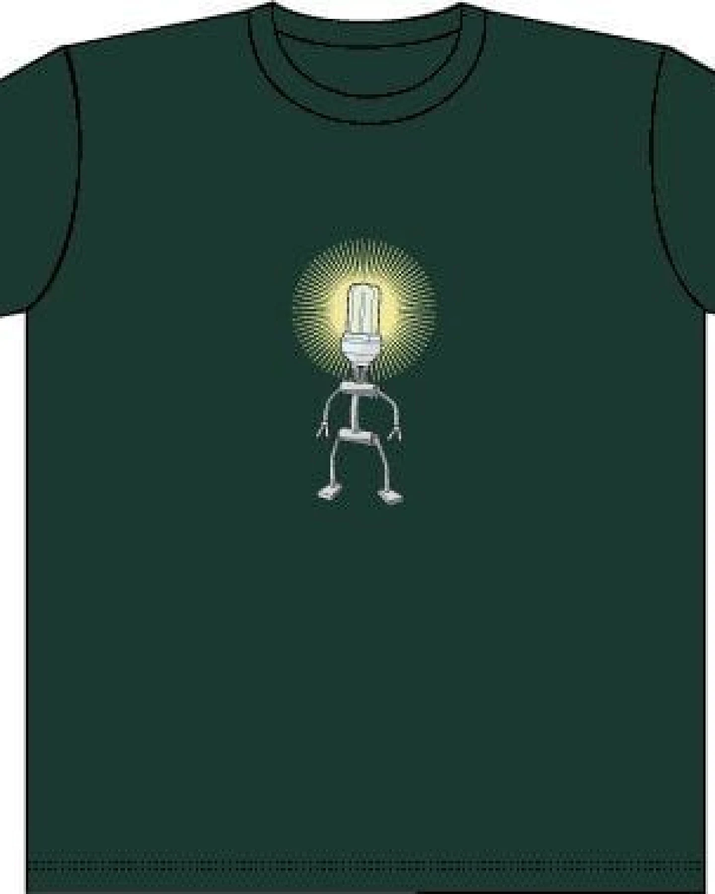 T-Shirtladen-Marktstrasse GmbH Sparbirne grün-grau Boy-T-Shirt – Ansicht 3