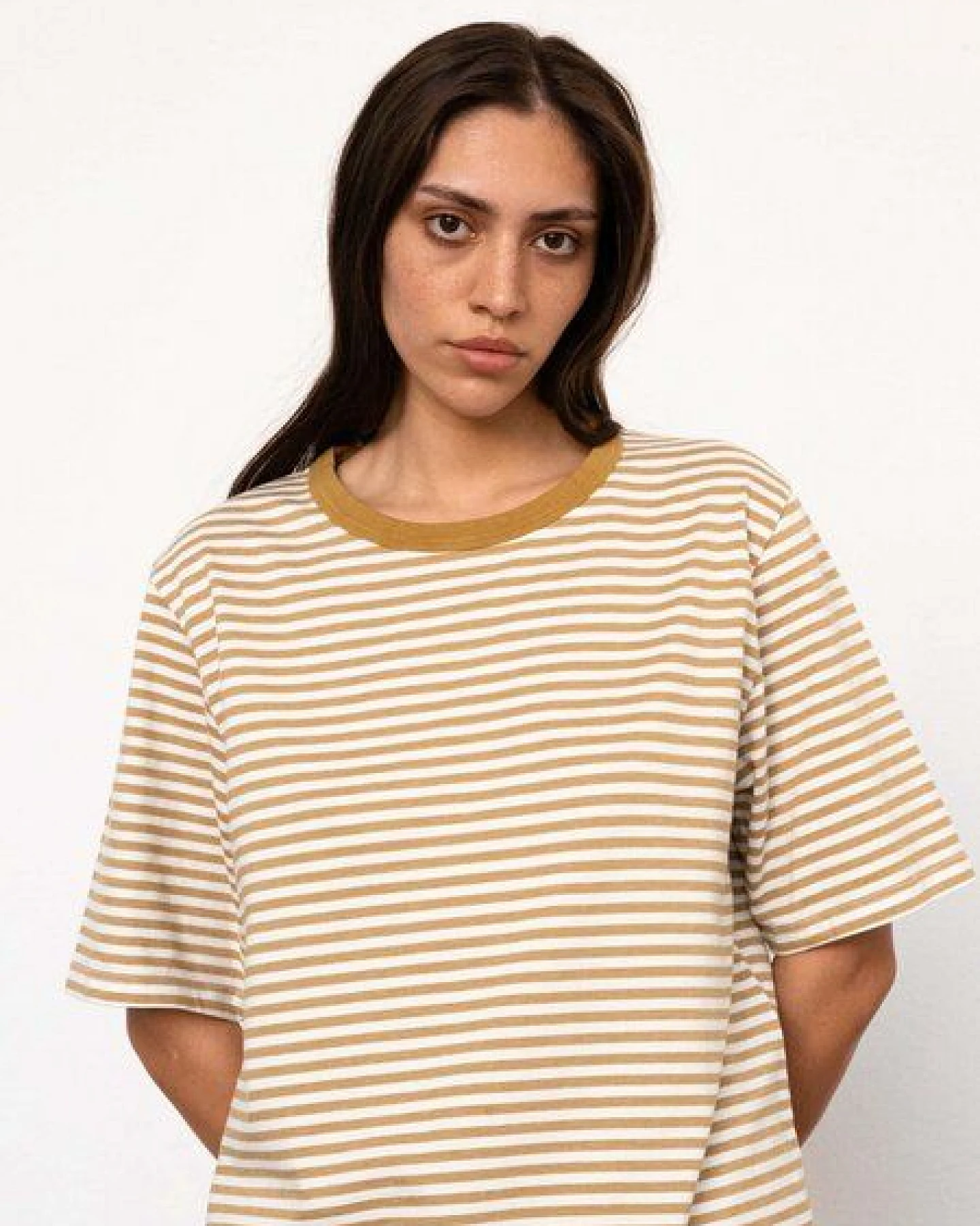 Rotholz Striped T-Shirt Unisex aus Bio-Baumwolle – Ansicht 2