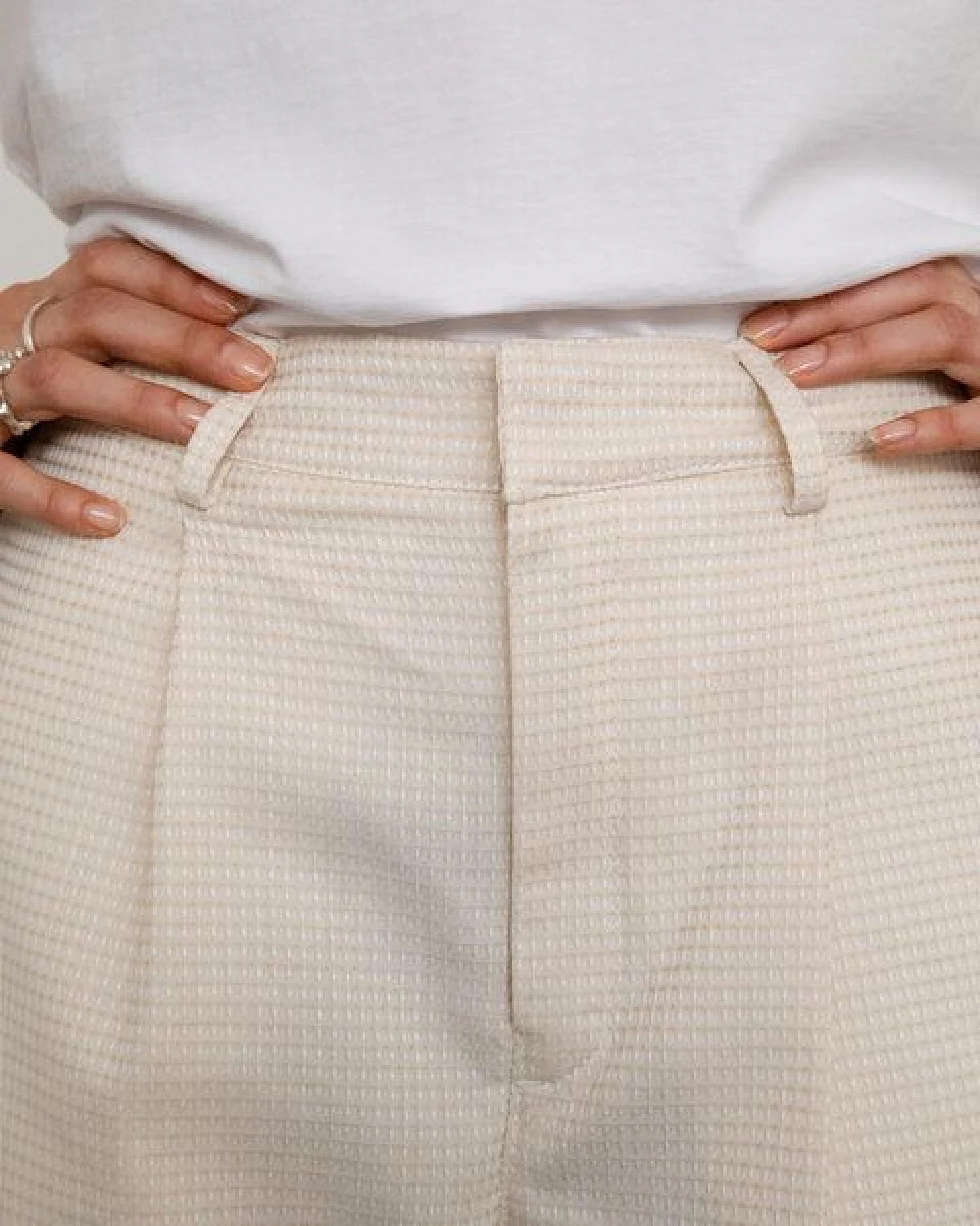 Rotholz High Waist Waffel Hose Bio Baumwolle – Ansicht 2