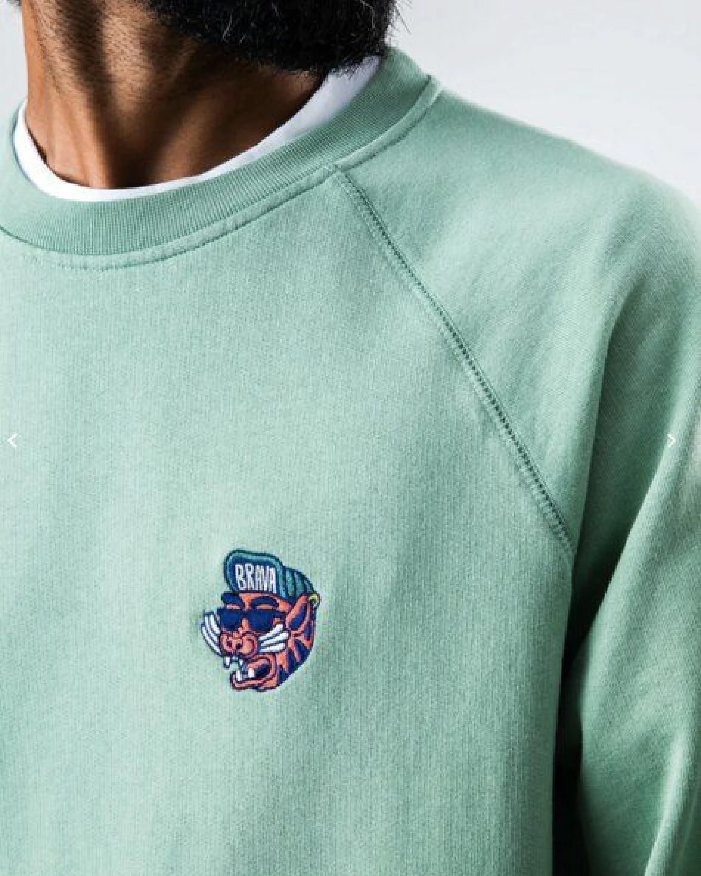 Brava Fabrics Asis Percales Tigris Sweatshirt Green – Ansicht 2