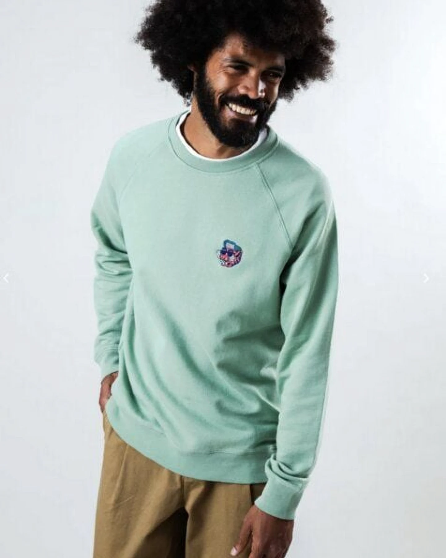 Brava Fabrics Asis Percales Tigris Sweatshirt Green – Ansicht 4