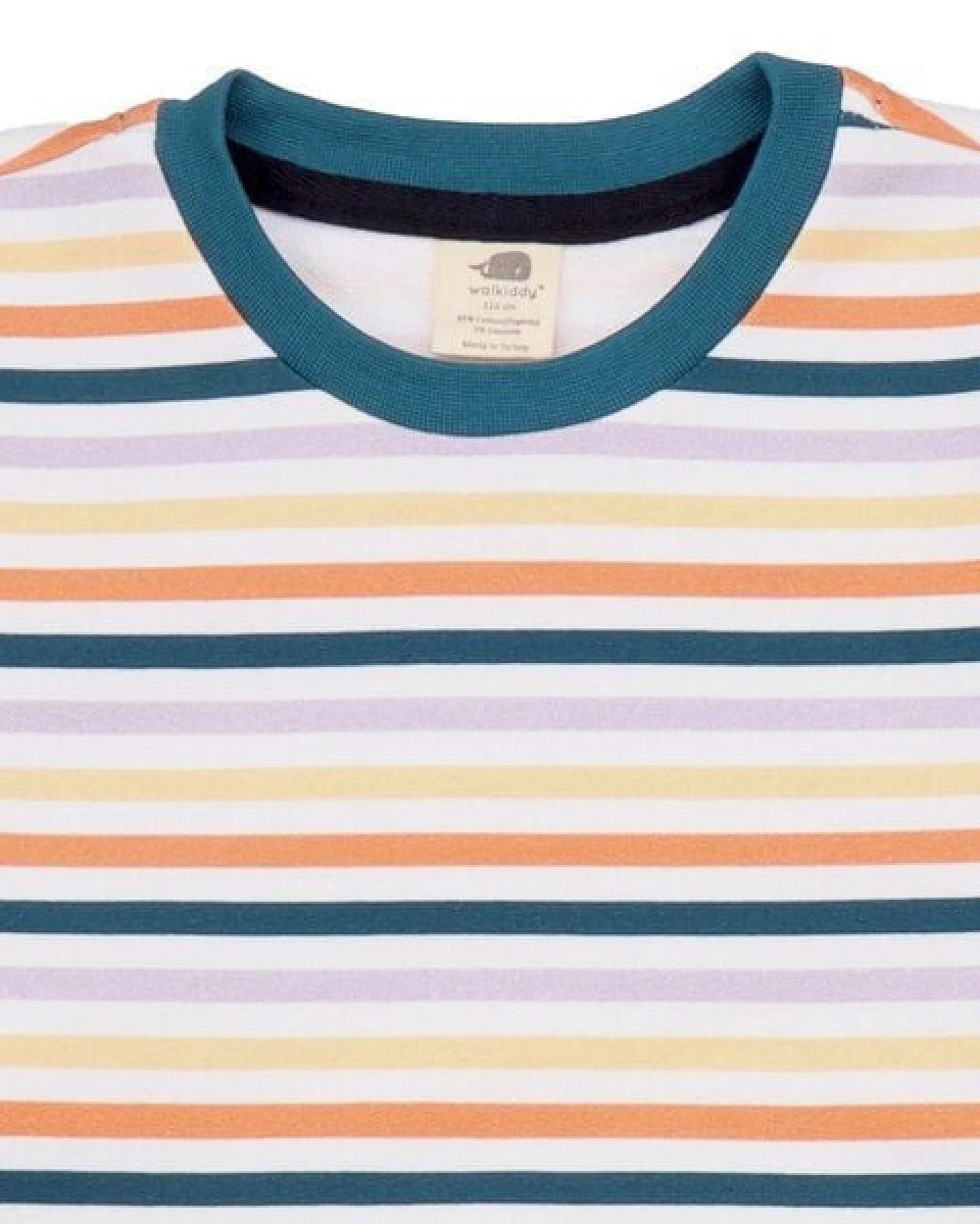 Kinder Sweatshirt GOTS-zertifiziert aus Bio-Baumwolle, bunt gestreift, weiche Rippbündchen – Walkiddy, gemütlicher Alltagsbegleiter – Ansicht 3