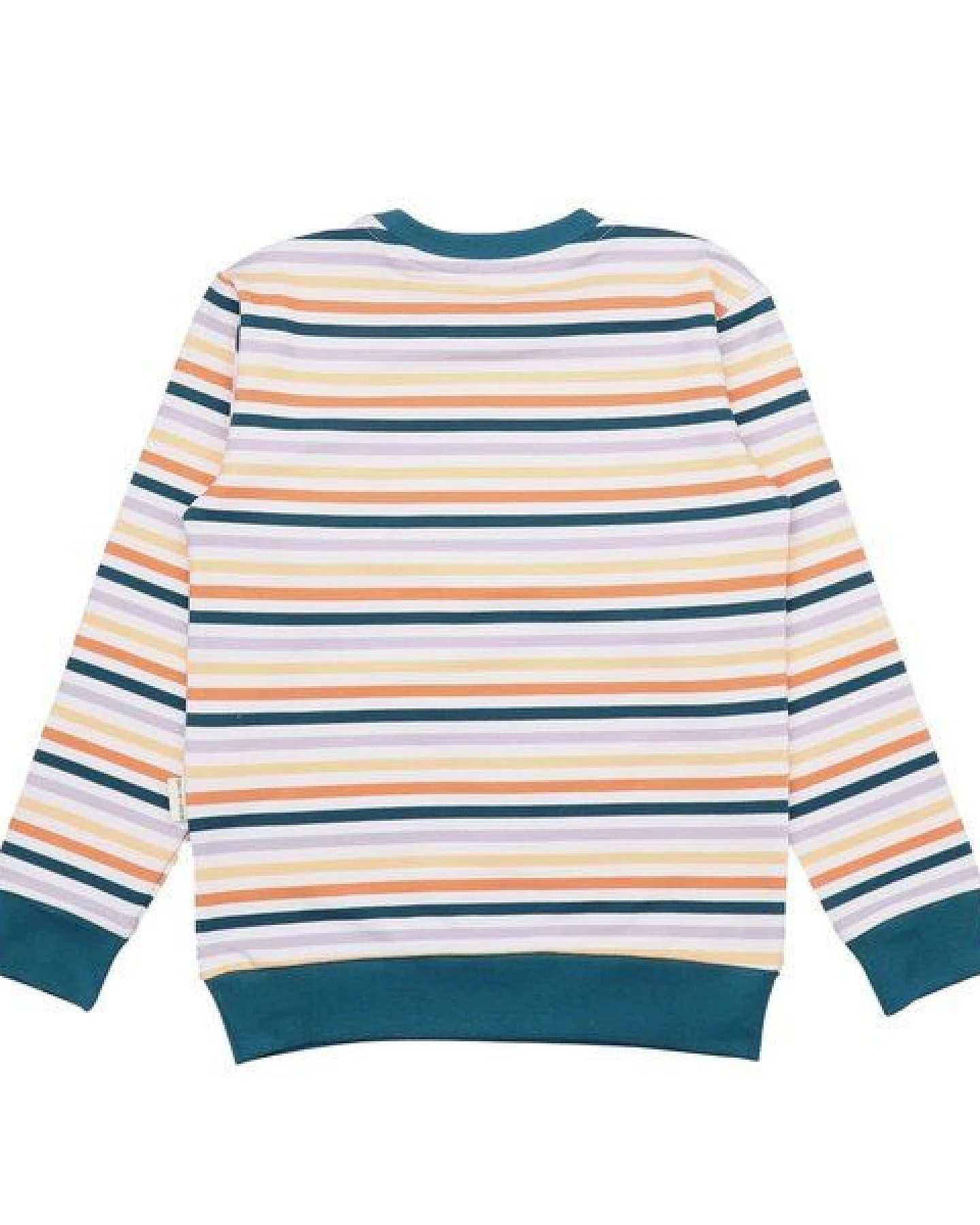 Kinder Sweatshirt GOTS-zertifiziert aus Bio-Baumwolle, bunt gestreift, weiche Rippbündchen – Walkiddy, gemütlicher Alltagsbegleiter – Ansicht 4