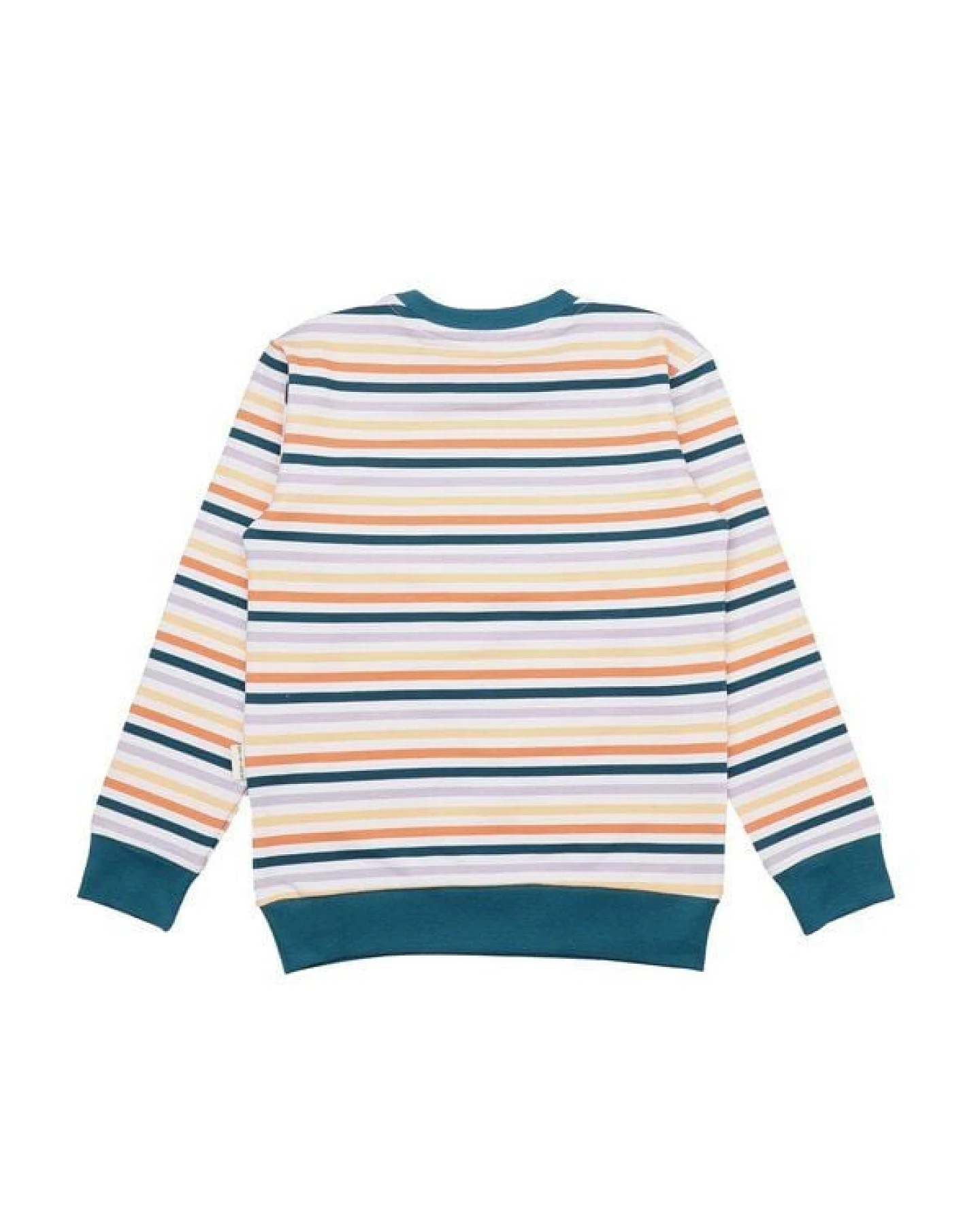 Kinder Sweatshirt GOTS-zertifiziert aus Bio-Baumwolle, bunt gestreift, weiche Rippbündchen – Walkiddy, gemütlicher Alltagsbegleiter – Ansicht 4