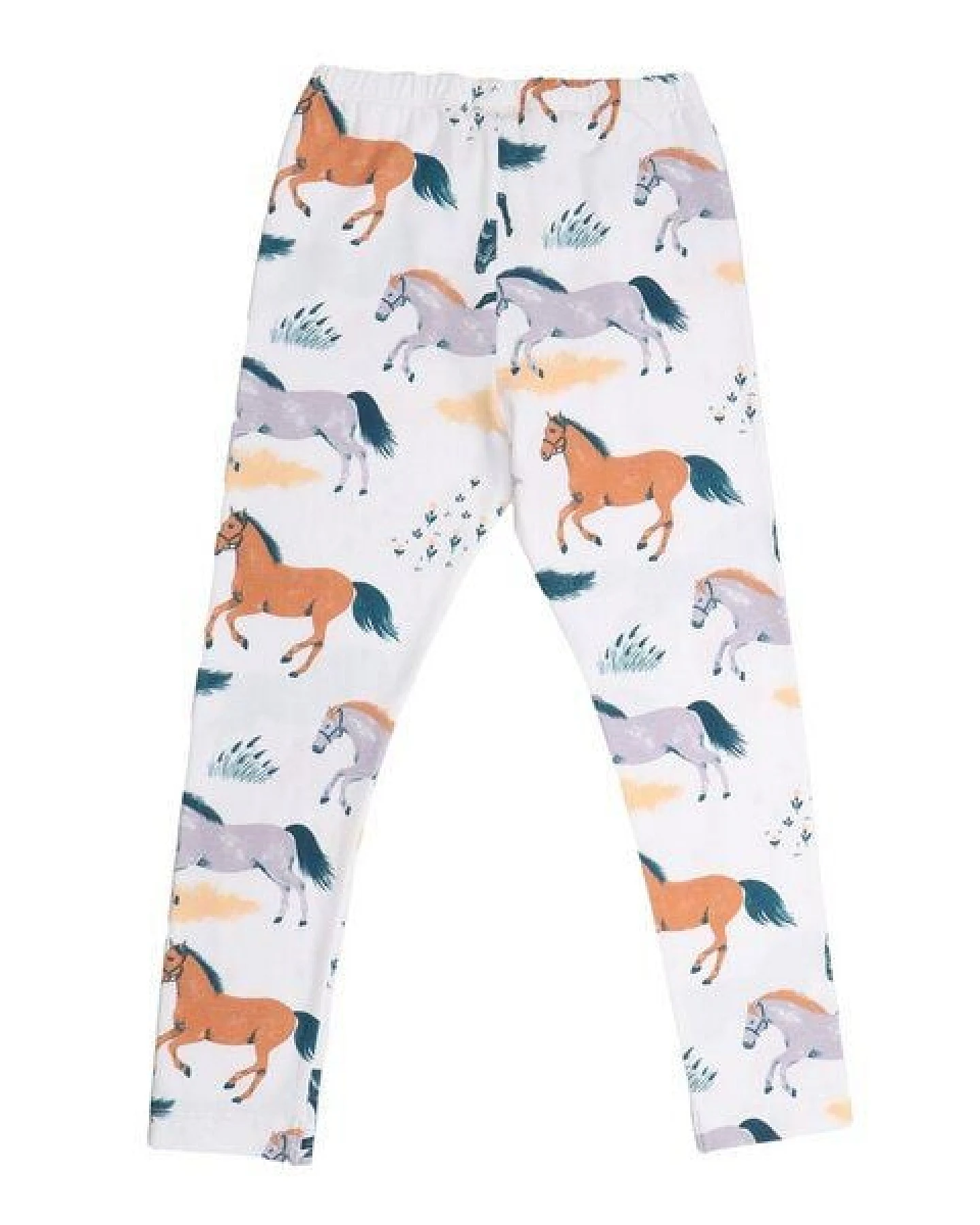 Kinder Leggings GOTS-zertifiziert aus Bio-Baumwolle mit Pferde-Motiv „Happy Horses“ – Walkiddy – Ansicht 4