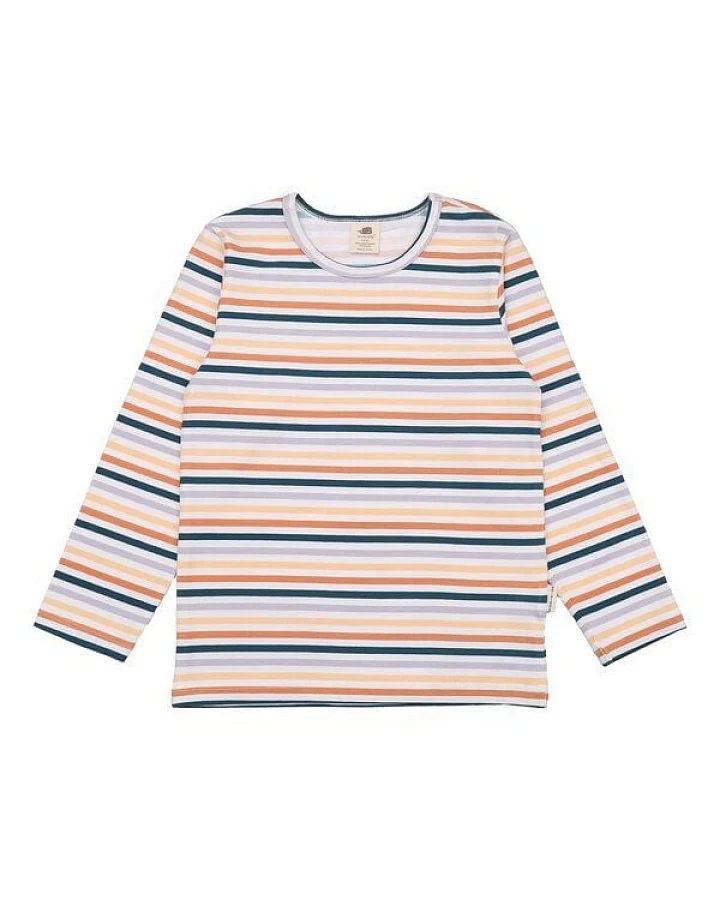 Kinder Langarmshirt GOTS-zertifiziert aus Bio-Baumwolle, Colorful Stripes, weich & hautfreundlich – Walkiddy