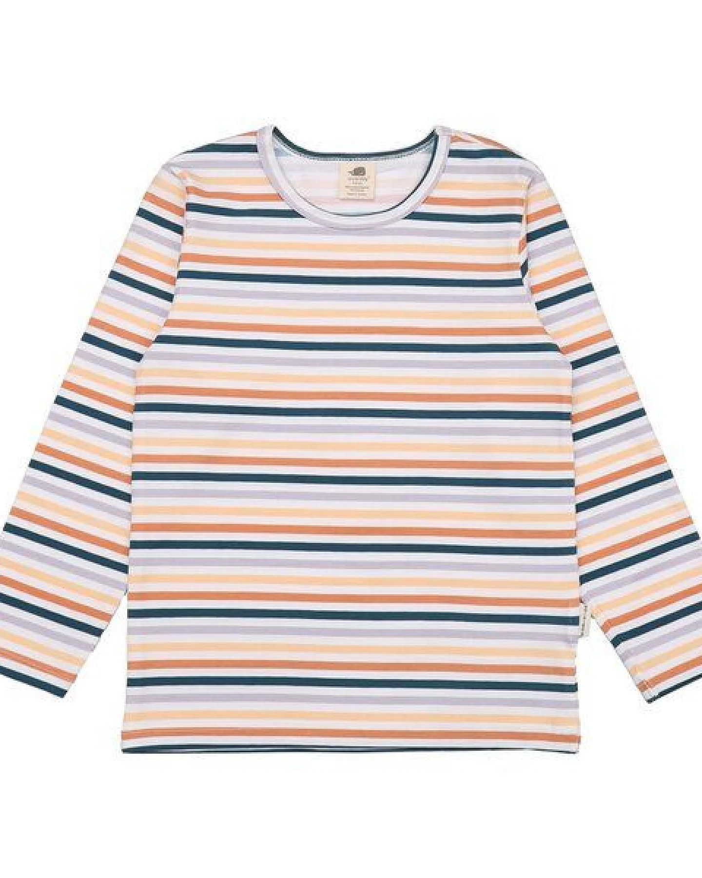 Kinder Langarmshirt GOTS-zertifiziert aus Bio-Baumwolle, Colorful Stripes, weich & hautfreundlich – Walkiddy – Ansicht 2