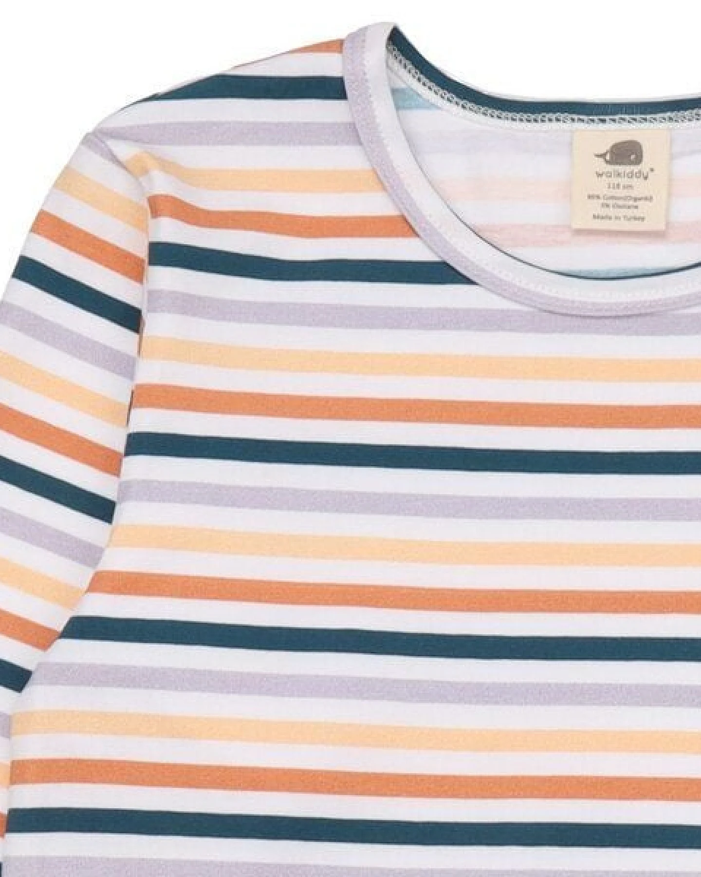 Kinder Langarmshirt GOTS-zertifiziert aus Bio-Baumwolle, Colorful Stripes, weich & hautfreundlich – Walkiddy – Ansicht 3