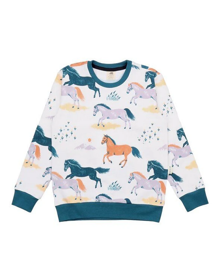 Baby Sweatshirt ‚Happy Horses‘ aus Bio-Baumwolle – Walkiddy